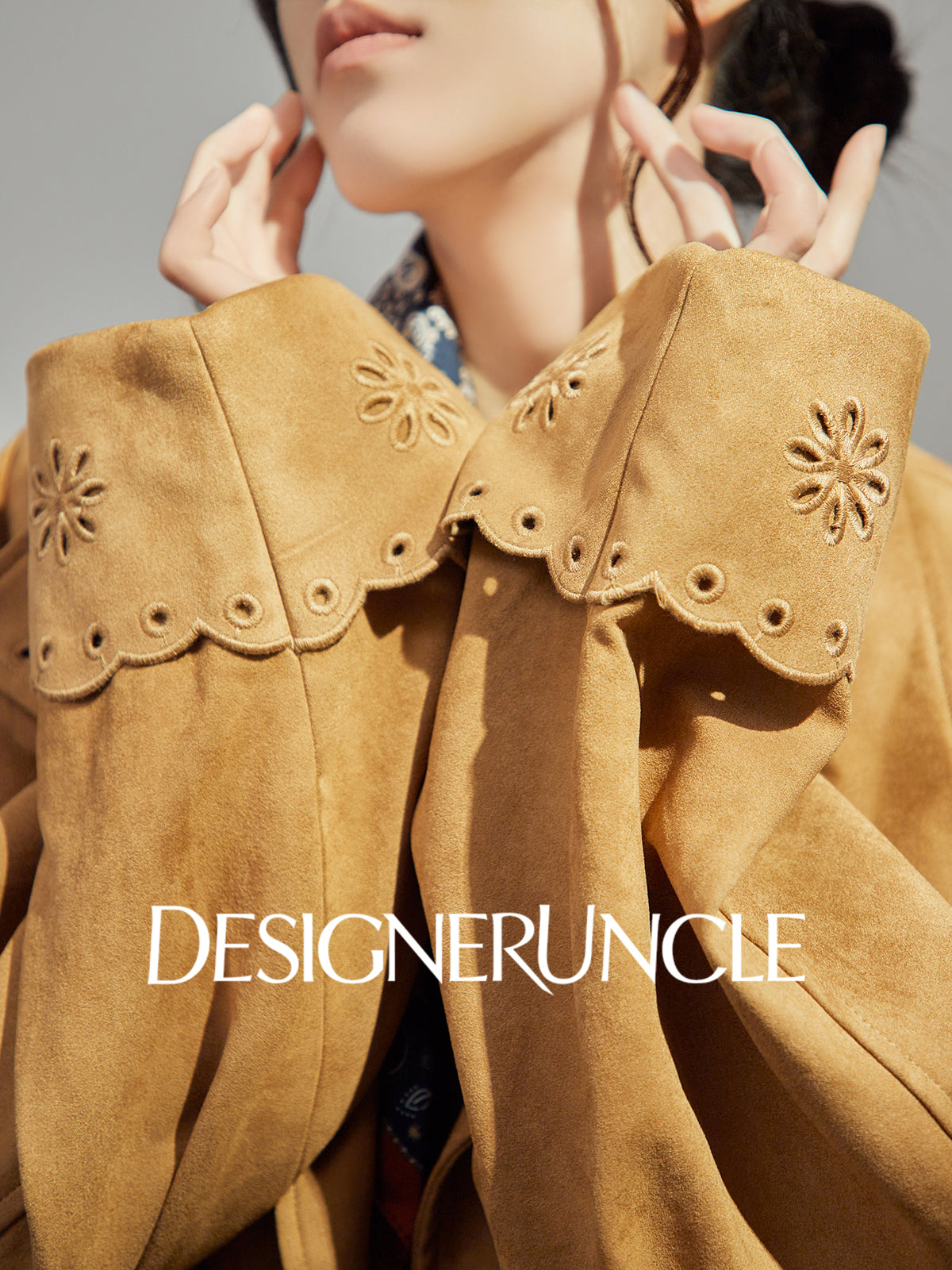 DGU "Vine Sand" coffee color short jacket new commuter versatile loose slimming retro top - Morgan.