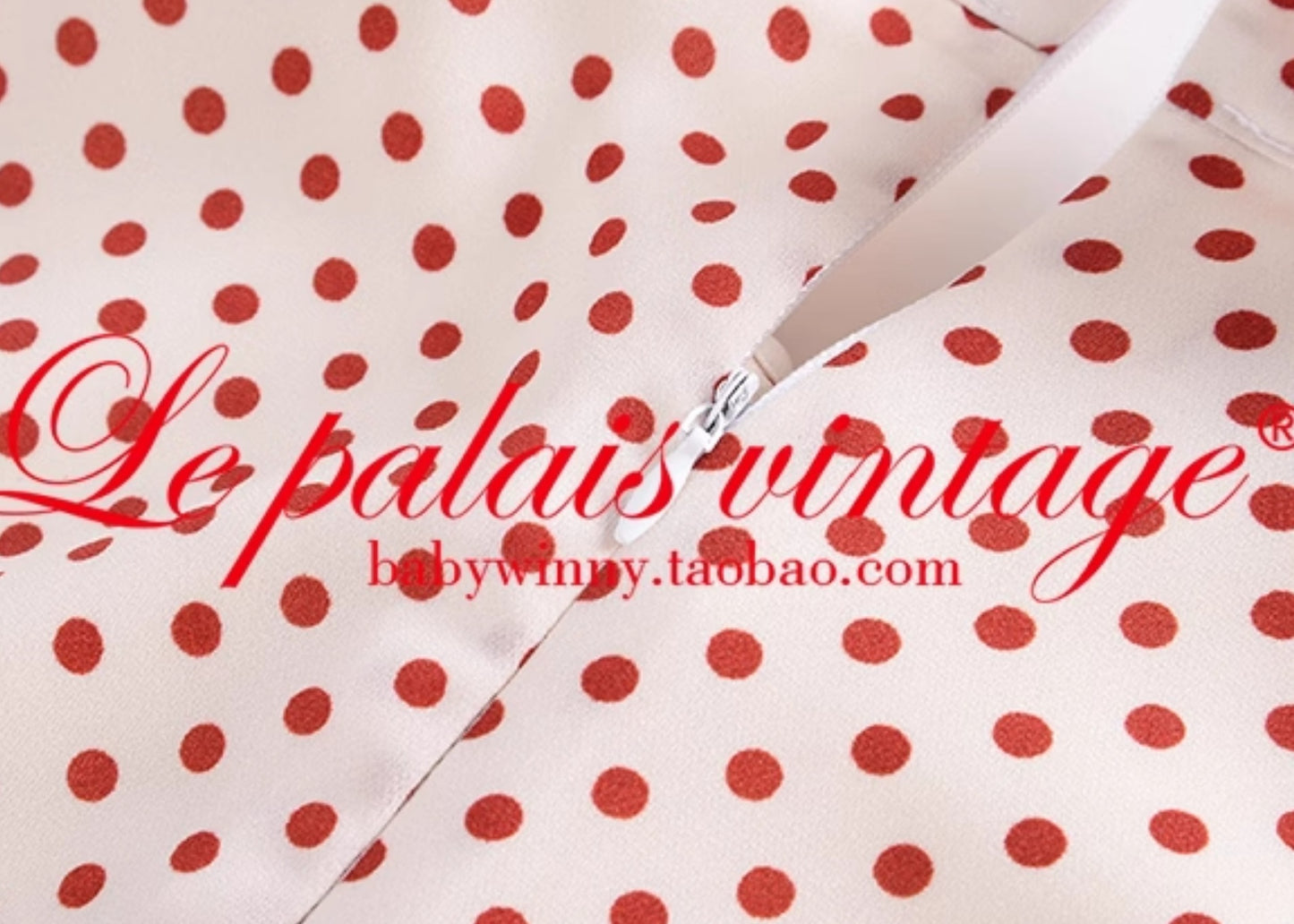 Le Palais Vintage  Elegant Red and White Polka Dot Slim Hong Kong Style Fishtail Dress-KONG