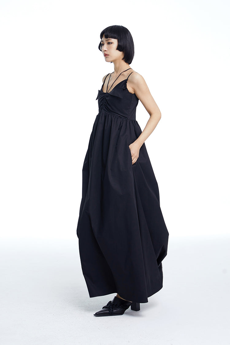 TINY IN high waist large women's halter neck back cut-out long dress- AMADA