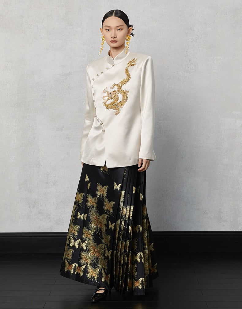 HECO  Butterfly Hanfu High Waisted Long Skirt - rain.