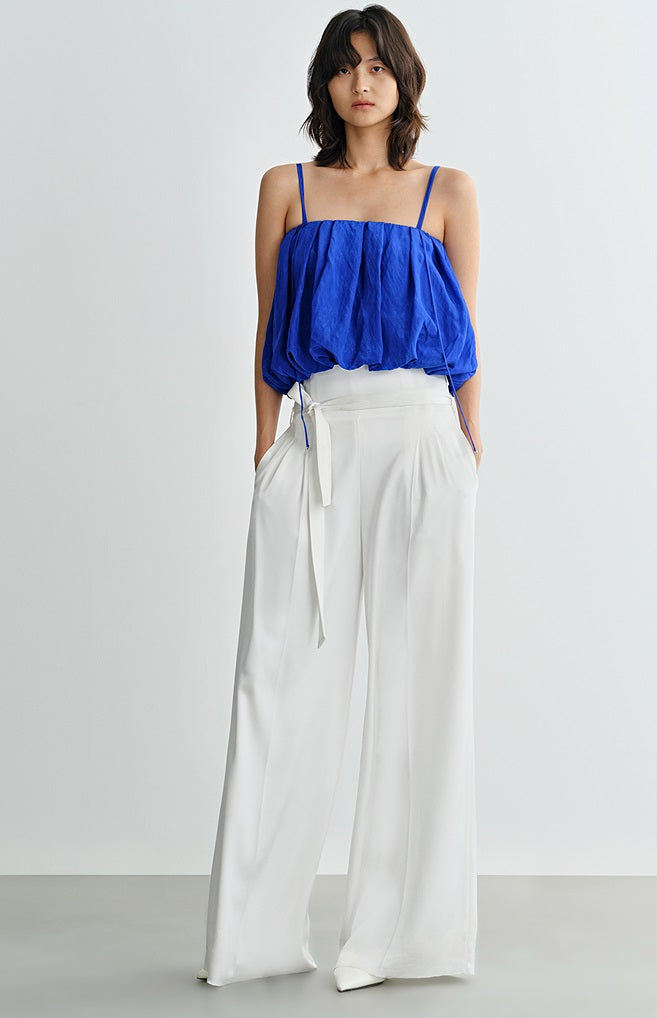 COMME MOI  summer women's bubble short top- ANDREW.