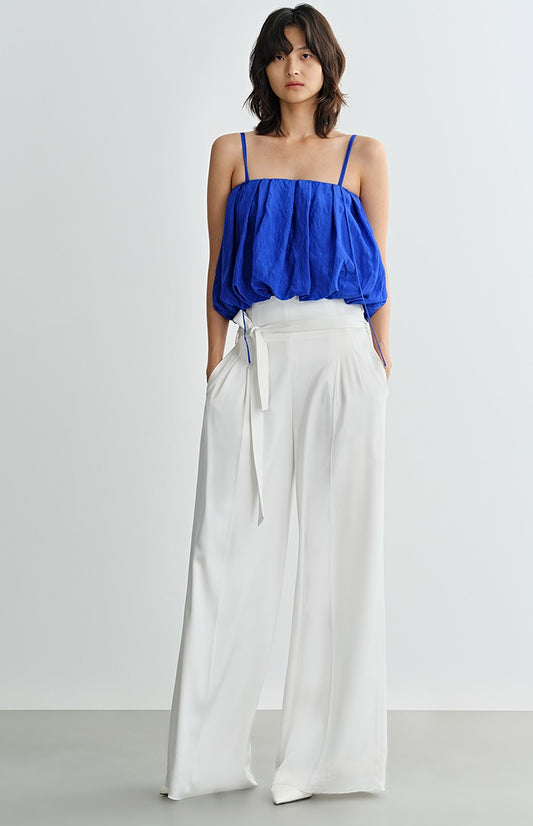 COMME MOI  summer women's bubble short top- ANDREW.