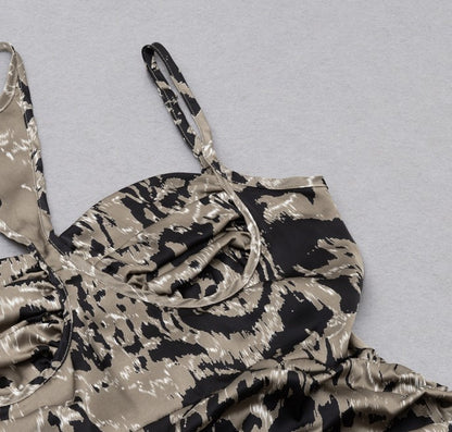 DOLLY Elegant Sleeveless Halter Neck Pleated Slim Fit Long Sexy Birthday Dress-BELLA