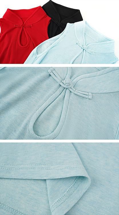 HECO Disc Buckle Knitted Sleeveless Top- ANGLES.