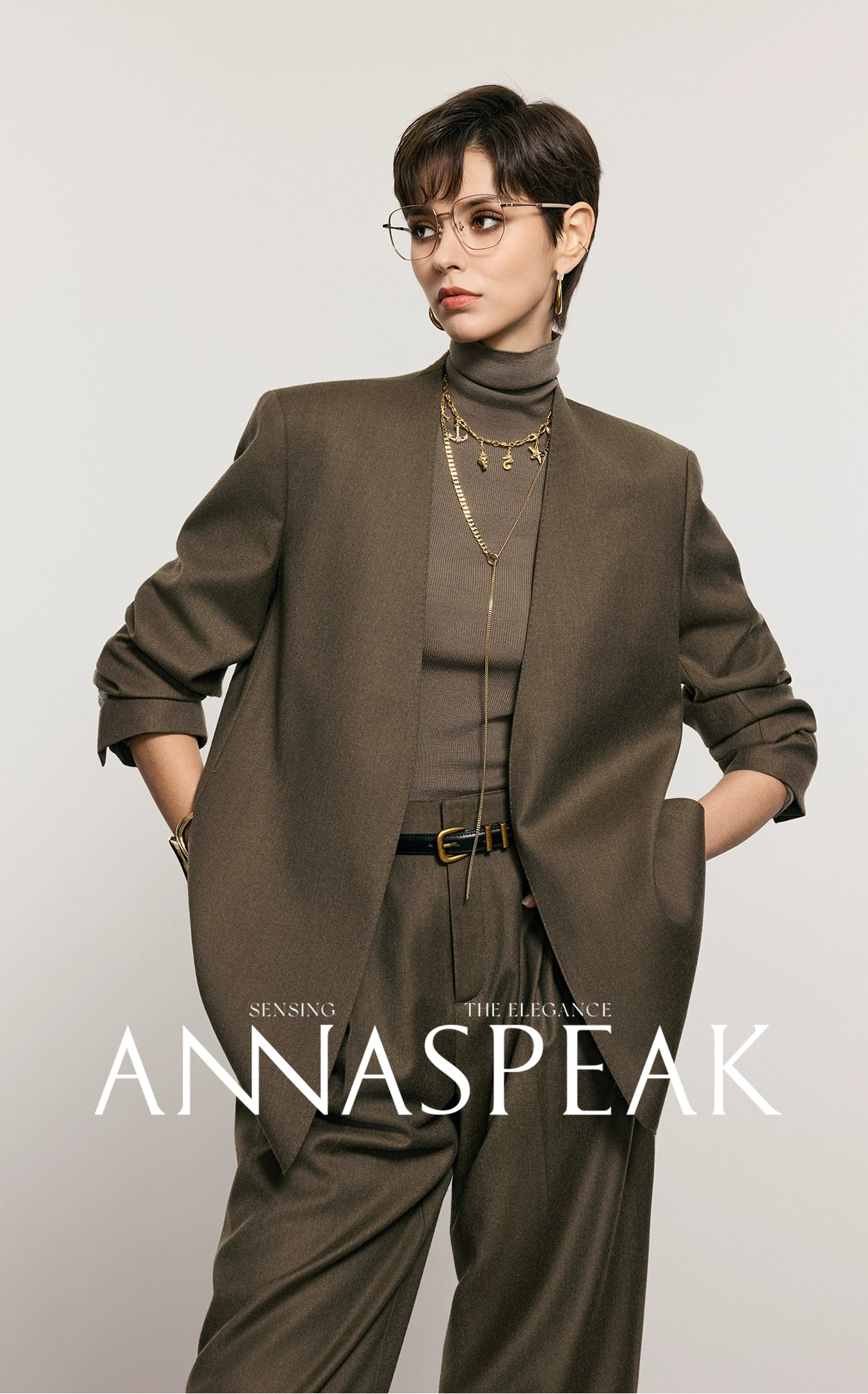 ANNASPEAK Worsted Wool Flannel Suit Vest Pants Set-OSAR.