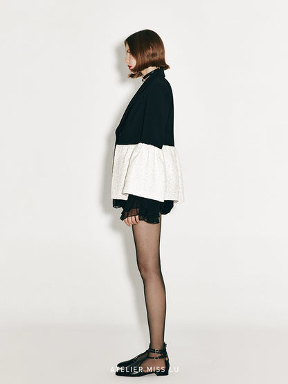 ATELIER MISS LU Sequin Tweed Panel Design Style Jacket - DIEDIDRE.