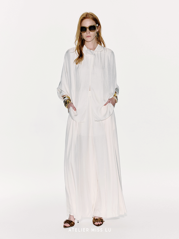 ATELIER MISS LU Spring/Summer Orchid Design Acetate Shirt - COOKIE