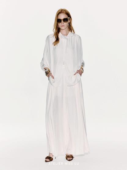 ATELIER MISS LU Spring/Summer Orchid Design Acetate Shirt - COOKIE