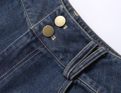 WANGXO | Sophisticated Denim Shirt & Shorts Outfit Set - LUXOR.
