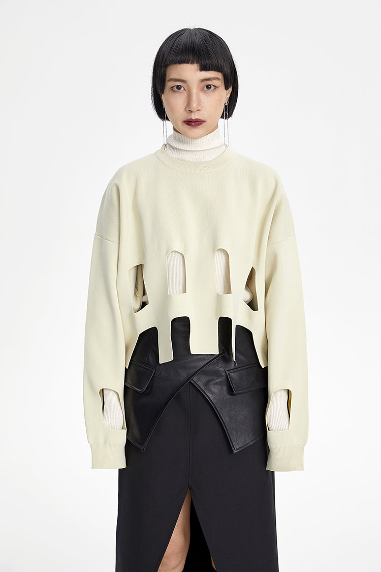 TINY IN oversize slouchy short cut-out women's sweater -BOKO