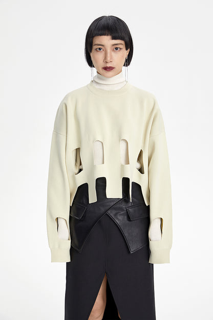 TINY IN oversize slouchy short cut-out women's sweater -BOKO