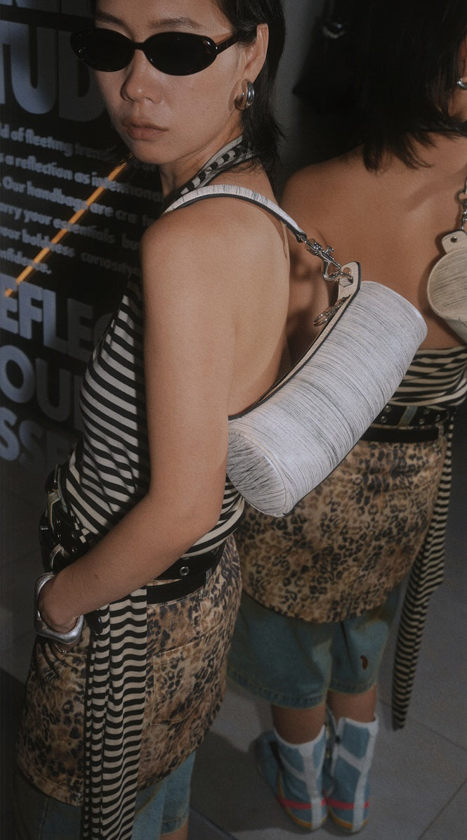 IUBALLET cyber cylinder underarm leather one-shoulder crossbody handbag - ALOE.