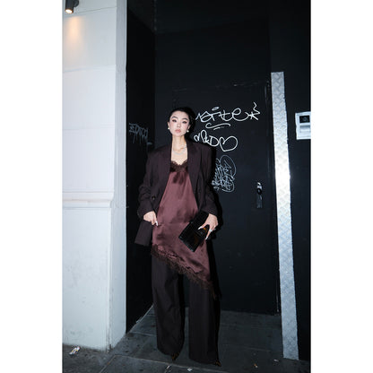 MEI SANGUAN Double-Breasted Suit, Lace Dress & Slacks Set - CLIO