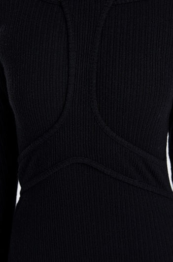 TINYIN slim swing maxi knit dress with cut-out stitching -KOKO