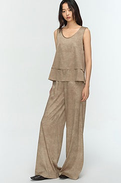 COMME MOI summer mulberry silk satin sleeveless straight top - JOSHUA.