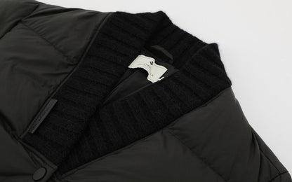 ZHUCHONGYUN black ink ribbed collar long puffer jacket-SUKEHIRO.