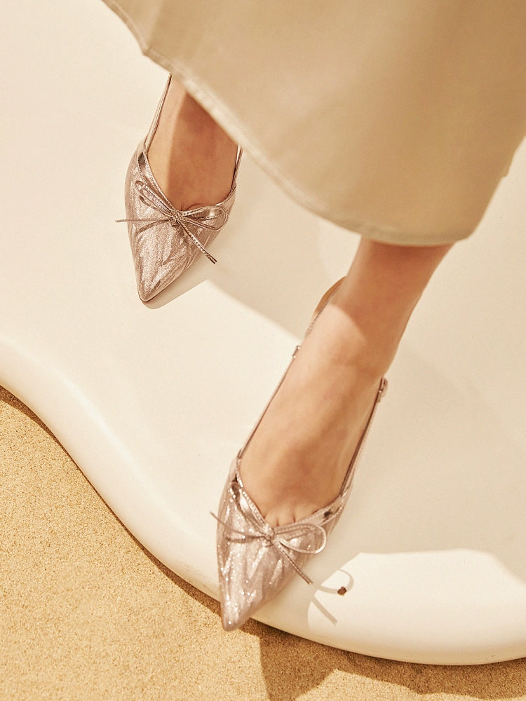 PJJUU Stiletto Strap High Heels gold sling back pumps- MERLIN