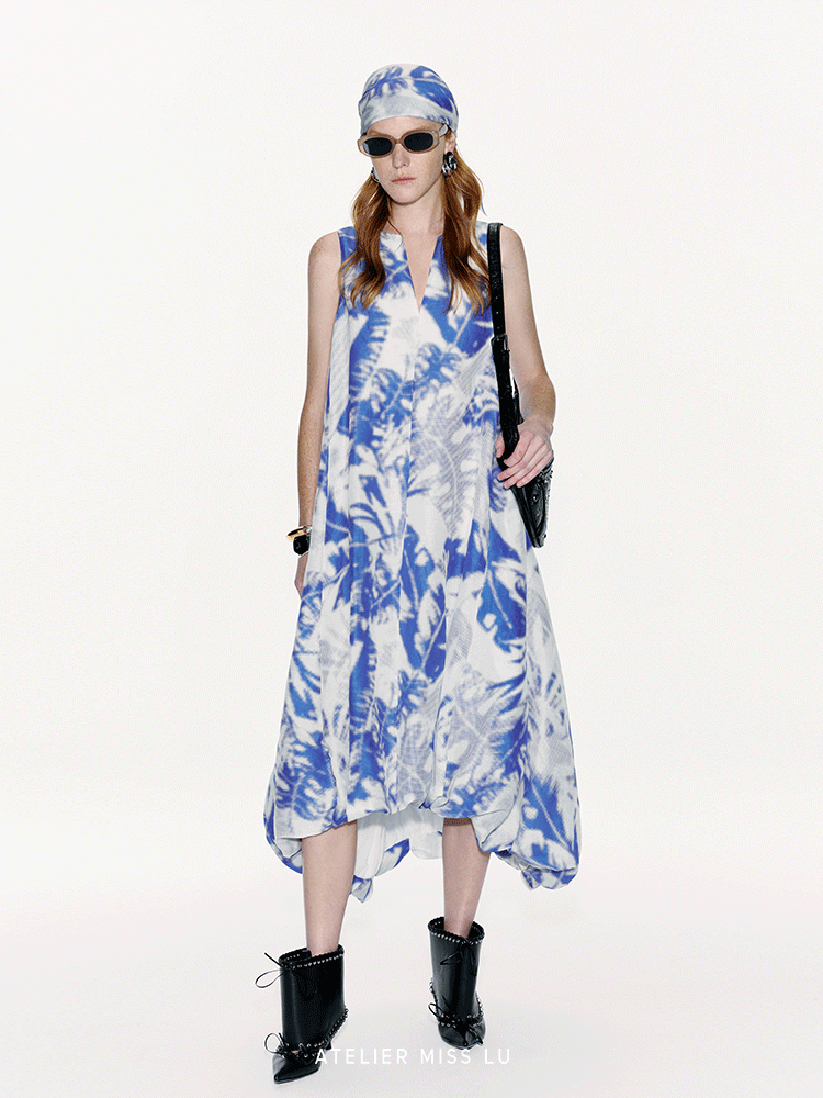 ATELIER MISS LU  Silk and Linen-blend Backless Bud Dress - TYLER