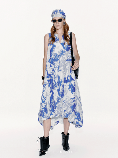 ATELIER MISS LU  Silk and Linen-blend Backless Bud Dress - TYLER