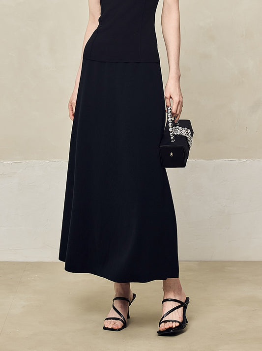 HECO High-waisted Draped Maxi Tencel Knitted Skirt - THERE.