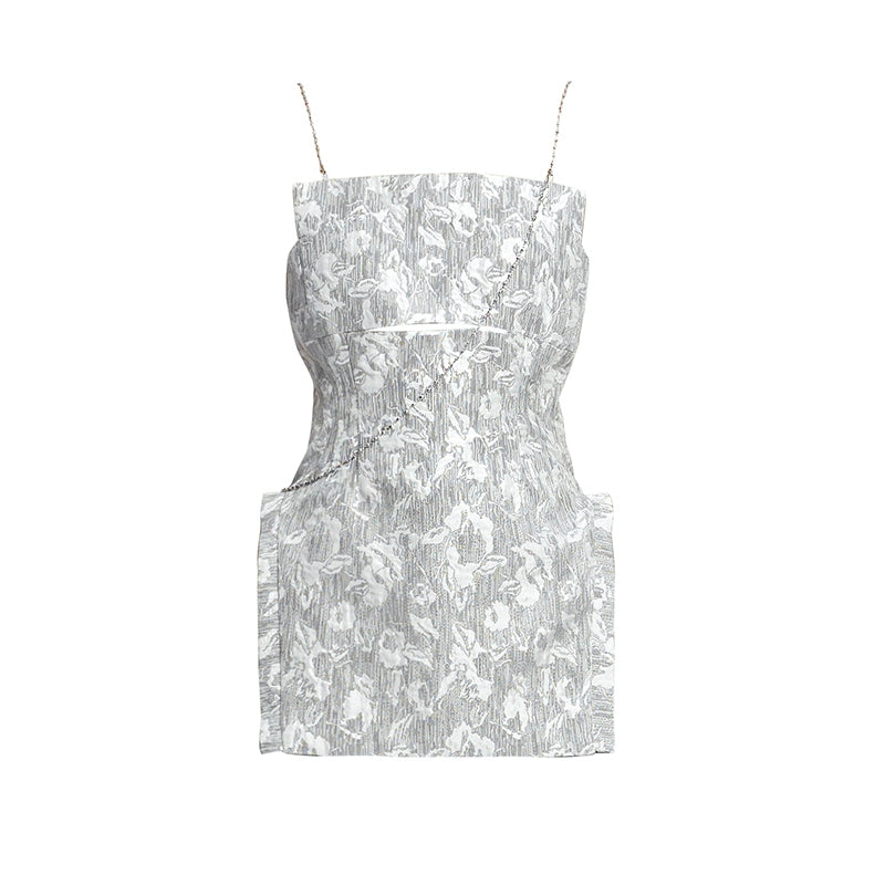 TINY IN chain irregular jacquard camisole women gray top-NANA