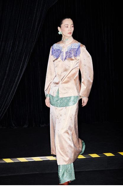 M essential Mackay designer brand Sea Cliff Tassel Beaded Shirt - plain.