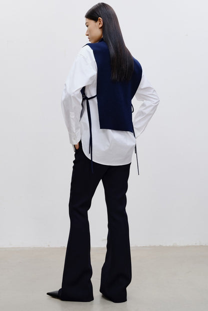 COMME MOI Lu Yan designer new women's casual fashionable wool knitted turtleneck shoulder - FADED.