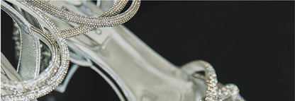 SHOESZOOO Rhinestone Fairy Style Open Toe Strap Block Heel - MARS.