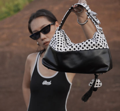 IUBALLET Polka Dot Tote Contrasting Armpit Bag - RULES.
