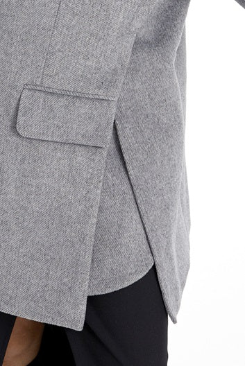 TINY IN misplaced silhouette wool women's midi grey coat -YAMO