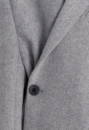 TINY IN misplaced silhouette wool women's midi grey coat -YAMO