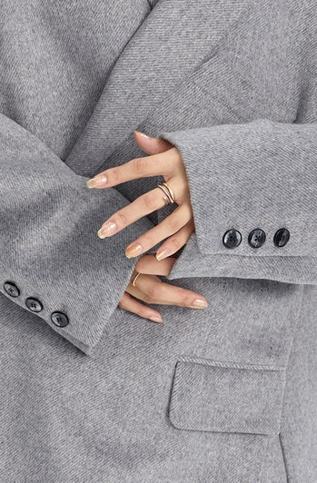 TINY IN misplaced silhouette wool women's midi grey coat -YAMO