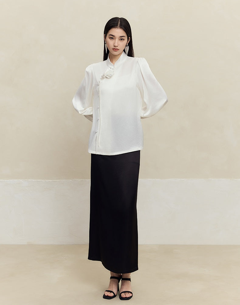 HECO Three-dimensional Handmade Stand-Up Collar Shirt Top Woman - all.