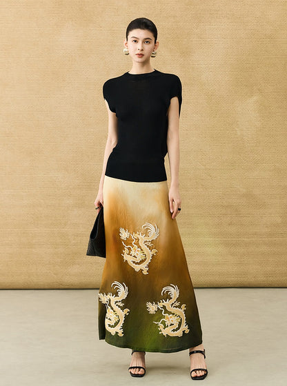 HECO Chinese comfortable neck sleeveless knitted T-shirt - QUEEN.