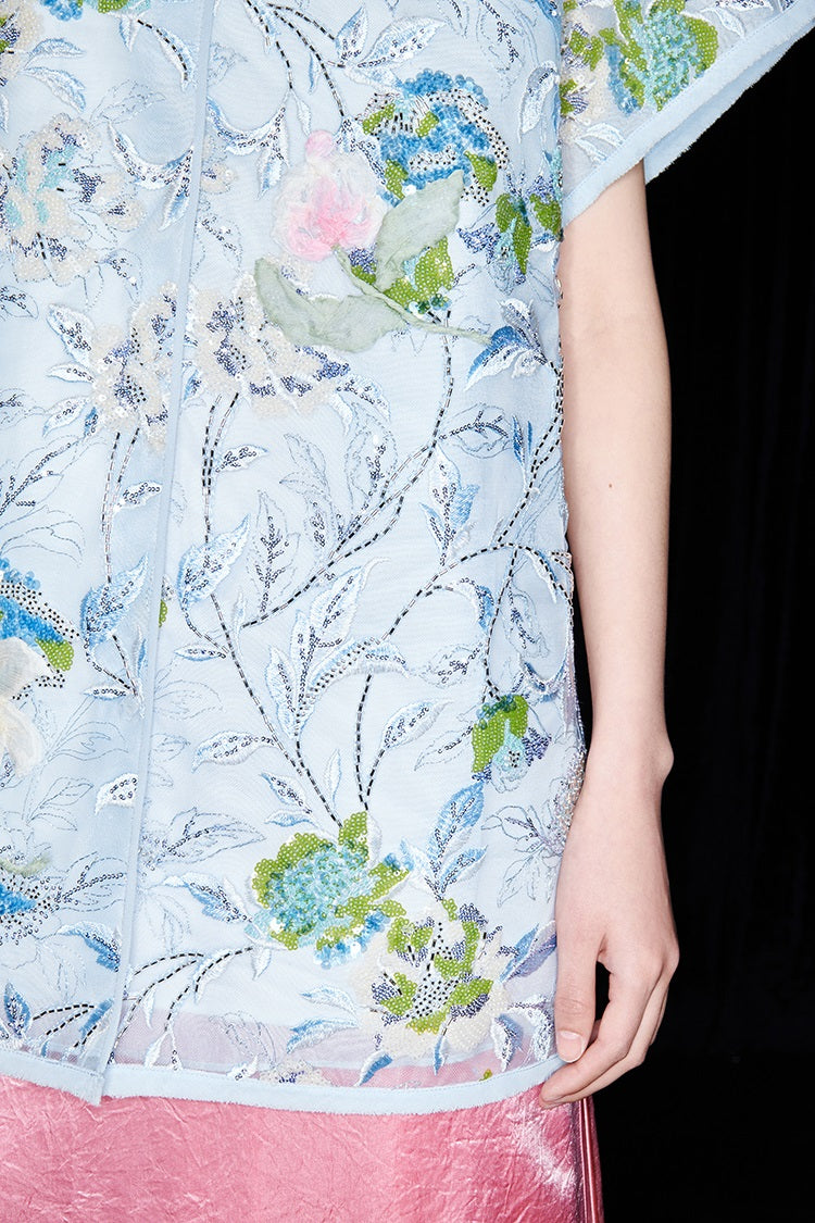 M essential Ma Kay designer Jiyi embroidery silk hand-dyed embroidery top - FEGI.