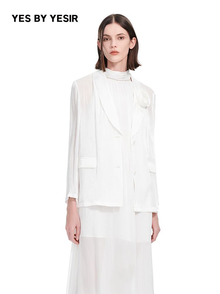 YES BY YESIR | Ye Qians 3D Floral Streamer Yarn Long Suit with Ethereal Elegance-ARIANNA.