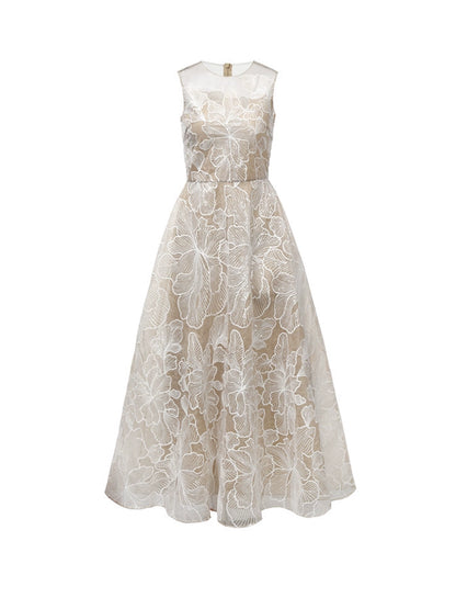 Wardrobes by Chen Elegant White Sleeveless Couture Lace Wedding Dress-Noa