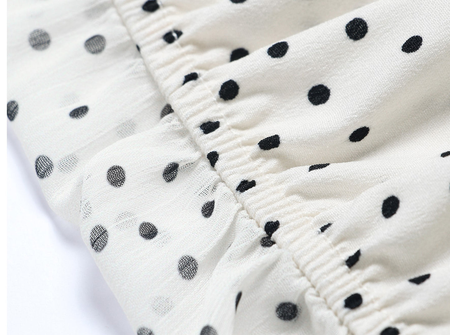 WANGXO Chiffon Blouse with Custom Velvet Polka Dot Print - MAEVE.