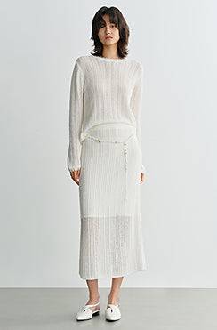 COMME MOI women's cut-out raw edge pullover knit top- VALENTINA.