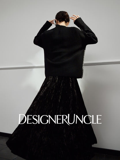 DGU "Night Weaving" Gray Sweater New Loose Lazy Style High-end Retro Versatile Jacket - Avery.