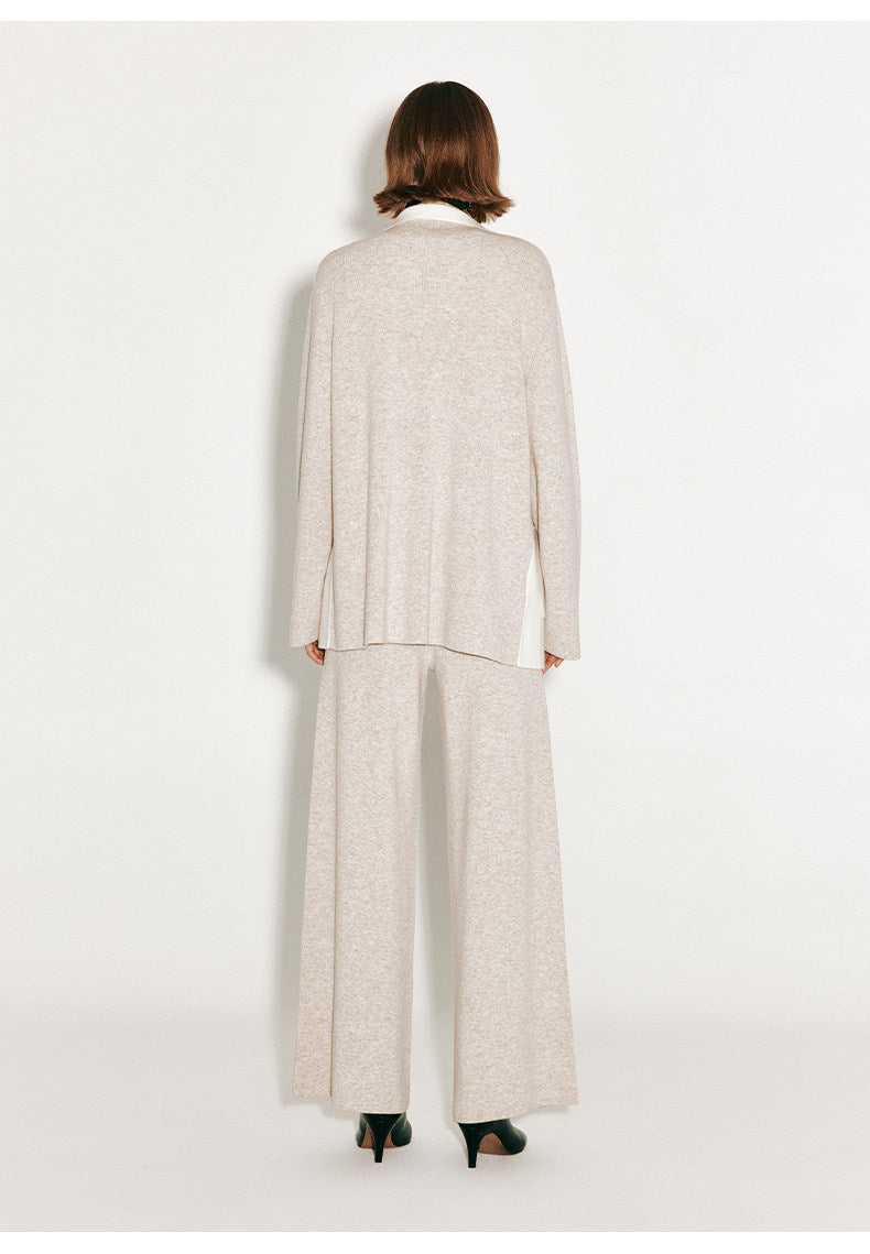 ATELIER MISS LU Fall/Winter cashmere and wool-blend wide-leg straight-leg pants- FIADH