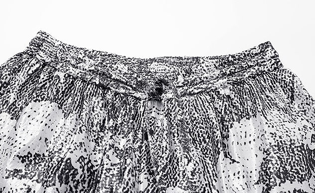 ZHUCHONGYUN bronzing fiber satin loose straight pants and top outfit set-SKYE.