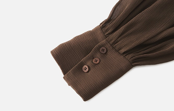 ZHUCHONGYUN Mulberry Silk Loose Sheer Sleeves Long Dress-ORITZA.