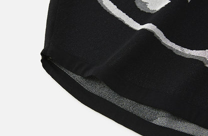 ZHUCHONGYUN V-neck knitted short-sleeved top and pant outfit set-DING.