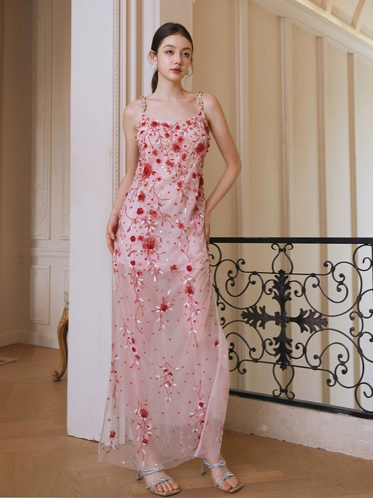 Wardrobes by Chen Luxury Pink Diamond red flower Beaded Dress-Bren – GOOD GIRL REBEL Wardrobes by Chen Luxury Pink Diamond red flower Beaded Dress-Bren – GOOD GIRL REBEL