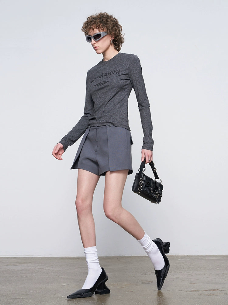 ANNAKIKI Autumn Niche Combination Logo Print Long Sleeve T-Shirt-DAICHI