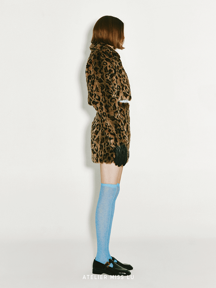 ATELIER MISS LU Fall/Winter faux fur leopard print skirt - GRAC.