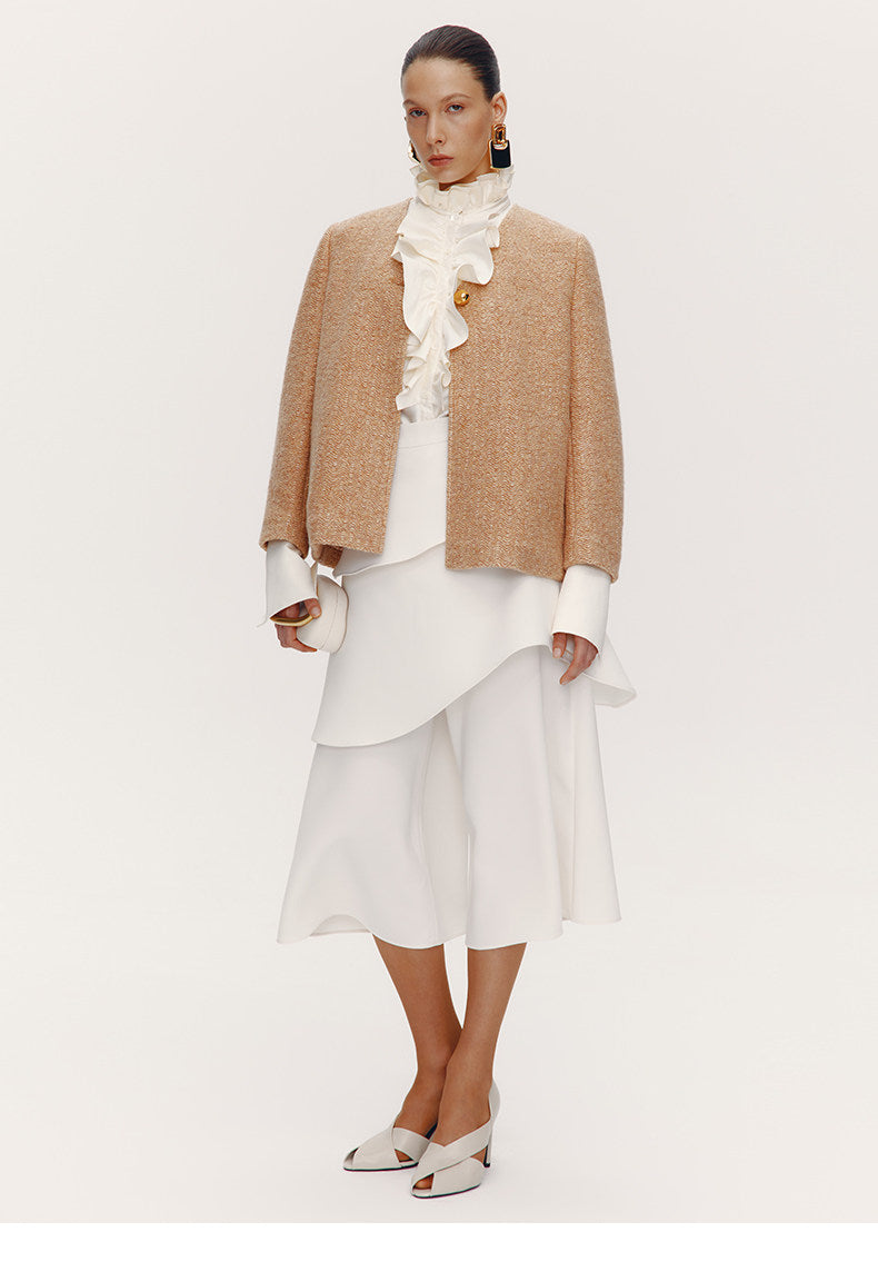 ATELIER MISS LU Fall/Winter Multi-layered Cut Splicing Cropped Culottes - SURREN