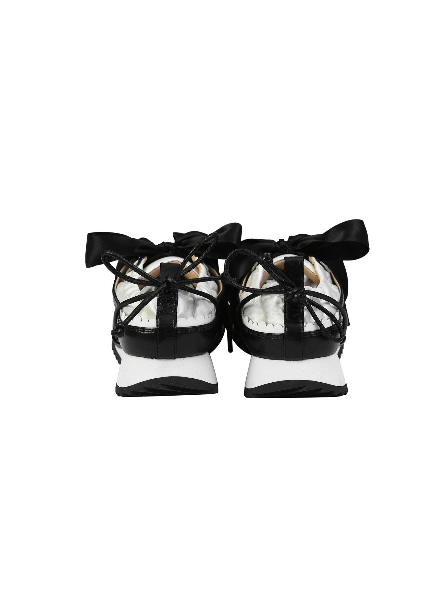 FAME Contrast Bow Lace-On Sneaker Women's Shoes Rococo - DAVID