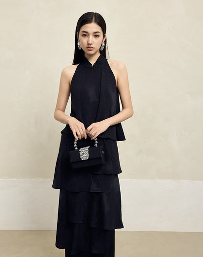 HECO acetate layers sleeveless halterneck dress Women - PRAISES.